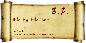 Béky Péter névjegykártya