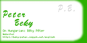 peter beky business card